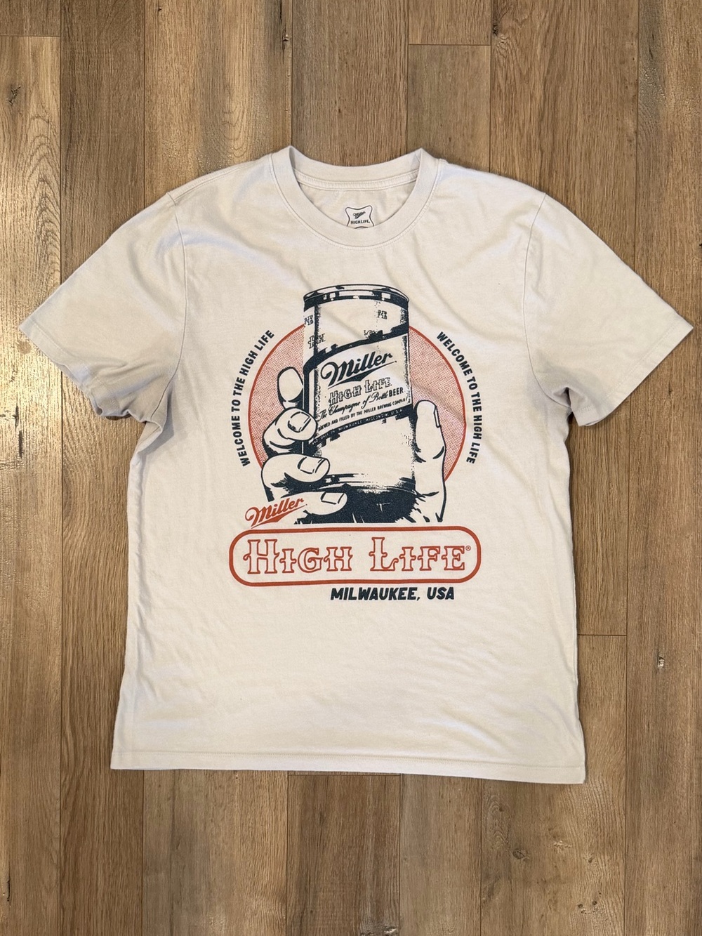 Miller High Life White Graphic Tee - Men's Short Sleeve Shirt